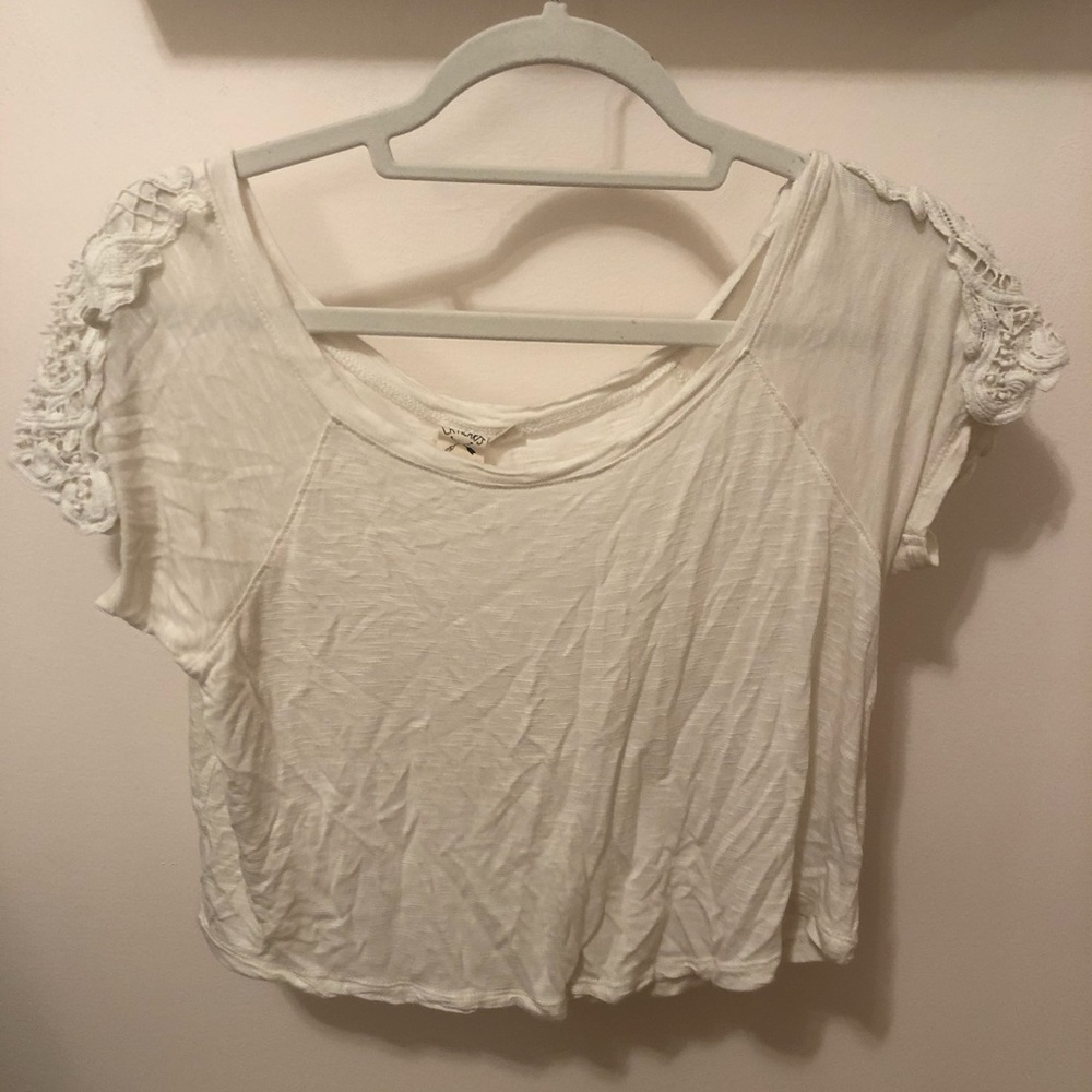 White lace crop top
